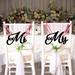 Grandest Birch 1 Set Wedding Chair Signs Wooden Mr And Mrs Geometric Style Romantic Reusable Decorative DIY Bride Groom Hanging Chair Signs Flags Party Supplies