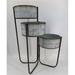 MDR Trading AI-GG9479-Q04 3-Tier Metal Pots on Metal Legs Plant Stand Silver & Black - Set of 4