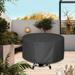 Black Outdoor Table Cover Round Outside Table Cover Tear Resistant Easy to Install Outdoor Table Chair Set Cover for Backyard 142x68cm