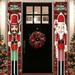 Creative Nutcracker Door Couplet Christmas Decoration for Front Door Xmas Welcome Hanging Snowman Banners for Door Porch Garden Xmas Festival Holiday Decorations