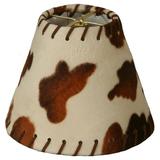 Royal Designs Inc. Cowhide Round Chandelier Shade CS-962-6 Brown and Beige 3 x 6 x 4.5
