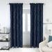 Deconovo Blackout Curtains Rod Pocket Drapes Wave Line and Dots Foil Printed Window Curtains for Living Room 52 x 108 inch Navy Blue 2 Panels