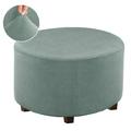 Stretch Ottoman Cover Ottoman Slipcovers Round Foot Stool Stretch Covers Ottoman Foot Rest Cover Bottom Washable Green