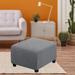 Stretch Ottoman Cover Ottoman Slipcover Small Checks Jacquard Fabric Ottoman Slipcovers Folding Stool for Room - gray 21gray