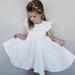 BESLY 1-7Y Toddler Girls Princess Dress Cotton Linen Ruffle Backless Sleeveless Kids Casual Party Wedding Dresses