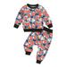 Eyicmarn Baby Girl Boy Fall Outfit Ghost Bat Print Crew Neck Long Sleeve Sweatshirts Long Pants 2Pcs Halloween Clothes Set