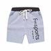 Lovskoo Toddler Kids Boys Sweat Shorts Bermuda Shorts Children Summer Alphabet Printed Sports Shorts Casual Capris Sweatpants with Pocket Gray