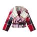 Toddler Coat Girl s Coat Autumn And Winter Jacket Plaid Coat Small Children s Warm Coat With Belt Red 4Y