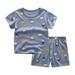 Toddler Shorts Suits Outfit Kid Short Sleeve Shirt Top Casual Suit Summer Outfits Solid Short Sleeve Grey 150