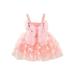 WakeUple Toddler Baby Girls Dress 3D Butterfly Ruched Sleeveless Layered Cami Summer Casual Clothes Princess Dress