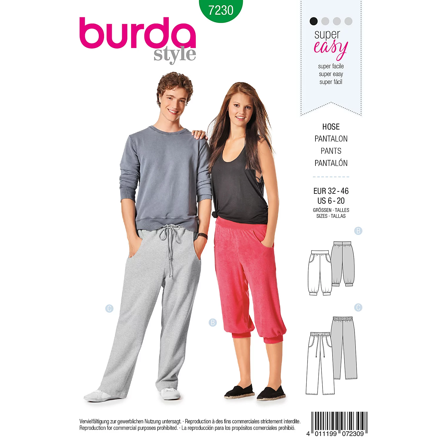 burda Patron 7230 "jogging Young