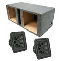 Kicker 44L7S124 Solo-Baric 12 Square Dual Sub & ASC 212SQV Sub Box Enclosure