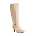 Wide Width Women's The Rosey Wide Calf Boot by Comfortview in Winter White (Size 7 1/2 W)