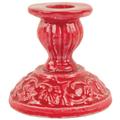 Ian Snow Moulded Metal Ceramic Candle Holder - Carmine