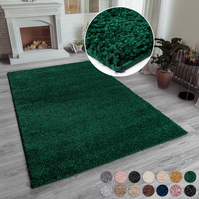 Hochflor-Teppich MY HOME "Shaggy 30" Gr. 7, grün (dunkelgrün), B:240cm H:30mm L:320cm, Kunstfaser, Teppiche, Teppich, Uni Farben, besonders weich und kuschelig, Kundenliebling Image
