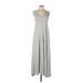 Puella Casual Dress - A-Line Strapless Sleeveless: Gray Chevron/Herringbone Dresses - Women's Size Large