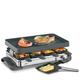 Küchenprofi Raclette GRANDE8 aus Edelstahl, Raclette 8 Personen, 1200 Watt, 47 x 24,5 x 13,5 cm, antihaftbeschichtete Grillplatte, 8 Holz Raclette Schaber, stufenlos regulierbare Temperatur, Schwarz