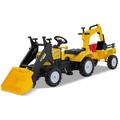 GYMAX Kids Ride On Excavator, 3 in 1 Children Pedal Tractor with Detachable Trailer, Adjustable Digging & Shovel Bucket and Horn, Toddlers Pedal Car for 3-6 Years Old Boys Girls (Yellow)