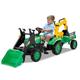 Maxmass Kids Ride on Bulldozer, 3-in-1 Children Pedal Ride on Excavator with Detachable Trailer, Adjustable Digging & Shovel Bucket, Horn Sound, Toddler Tractor Toy Car for 3-6 Years Old (Green)