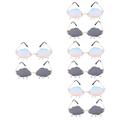 ABOOFAN 8 Pairs Cloud Sunglasses Beach Party Sunglasses Fun Sunglasses Luau Party Sunglasses Rimless Eyeglasses Fashion Sunglasses for Women Clouds Sunglasses Frameless Pc Hawaii Man