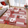 LuxFocus Christmas Rugs Carpet for Living Room Non-Slip Area Rug Floor Mat Christmas Home Decoration Rugs Machine Washable Boho Rug Carpets Patchwork Design 120x170 cm