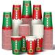 Tioncy 120 Pcs Christmas Paper Cups Christmas Disposable Coffee Cups 16 oz Holiday Drinking Red Green Paper Cups Wine Beverage Hot Chocolate Cute Disposable Cups Xmas Party Cups for Christmas Party