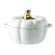 ZCED Pumpkin Casserole Dish Ceramic Pumpkin Casserole Pot With Lid Enamel Stew Pot Creative Pumpkin Pot Soup Pot Easy To Clean Gifts For Parents,White-1.6L