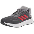 adidas Mens Duramo 10 Running Shoe, Grey/Vivid Red/Iron Metallic (Wide), 11.5 Wide