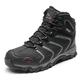 NORTIV 8 Men's Ankle High Waterproof Hiking Boots Outdoor Lightweight Shoes Trekking Trails,160448_M-F,BLACK/GREY,9 UK UK/10 US
