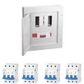 Live Electrical 4 Ways with 4 Pole 125A Main Switch Incomer Metal 3 Phase Consumer Unit Distribution Board c/w 4 x 3 Pole MCB's (6A - 63A - B,C,D Curve 10kA)