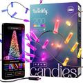 Twinkly Candies - Christmas Lights String - App-Controlled & USB-C-Powered - Indoor Smart Home Decoration - Candle Shaped - 200 RGB LEDs (12 Meters), Green Wire