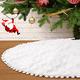 Garneck Christmas Tree Skirt, 36 Inch Luxury Faux Fur Christmas Tree Skirt, White Christmas Tree Skirt Decorations, Soft, Thick Plush Tree Skirt for Christmas Tree Decorations