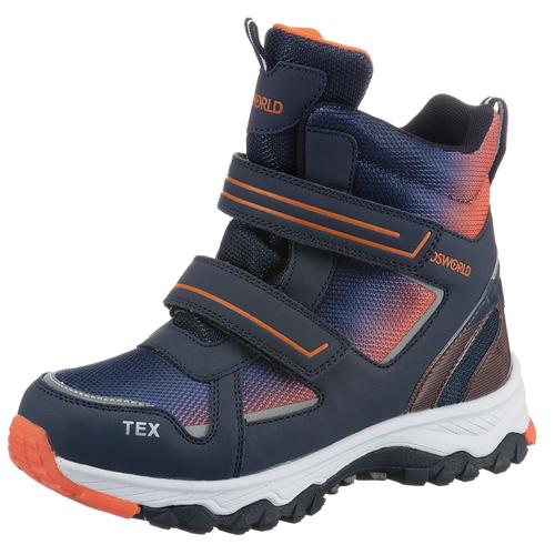 Winterstiefel KIDSWORLD Gr. 34, blau (navy-orange) Kinder Schuhe