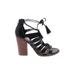 Gianni Bini Heels: Gladiator Chunky Heel Bohemian Black Print Shoes - Women's Size 8 1/2 - Open Toe