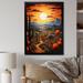 Red Barrel Studio® Krisily Yellow Green Cactus Desert Sunset Saguaro - Print on Canvas Metal in Brown/Green/Orange | 32 H x 16 W x 1 D in | Wayfair