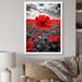 Red Barrel Studio® Sivanne Flower Field Scarlet Symphony II - Print Metal in Gray/Red | 32 H x 24 W x 1 D in | Wayfair