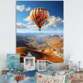 Millwood Pines Orange Hot Air Ballon Horizon II - Print on Canvas Metal in Blue/Orange | 40 H x 30 W x 1.5 D in | Wayfair