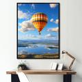 Millwood Pines Orange Hot Air Ballon Horizon III - Hot Air Balloon Wall Decor Metal in Blue/Orange | 40 H x 30 W x 1.5 D in | Wayfair