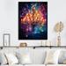 World Menagerie Larcenia Chandelier Vibrant Reflections Pointillism Framed On Canvas Print Metal in Black/Blue/Orange | 32 H x 16 W x 1 D in | Wayfair