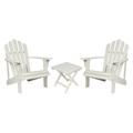 Rosecliff Heights Brently Outdoor Adirondack Chair & Side Table Set Wood in White | 36 H x 26.25 W x 35 D in | Wayfair