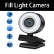 Webcam Full HD 1080P mini caméra avec lumière de remplissage annulaire microphone USB diffusion