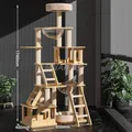 Arbre à chat en bois à plusieurs niveaux capsule spatiale jouets d'escalade poteau condo sisal