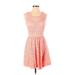 Heart Soul Casual Dress - Mini Scoop Neck Sleeveless: Pink Dresses - Women's Size Medium