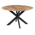 URBAN-Table à manger ronde 6 personnes D120 cm, Spider et Acacia