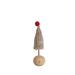 Handmade Wool Felt Tree with Pom Pom and Wood Ball Base - 2.0"L x 2.0"W x 6.5"H