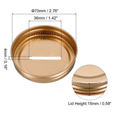 70mm/2.76" Coin Slot Bank Lid Inserts for Mason Jar Canning Cap, 8Pcs