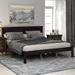 Farmhouse Queen Size Platform Bed with Headboard, Solid Wood Queen Bedframe with Slat Support, Space-Saving/No Box Spring Need