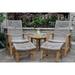 Samera 5-Piece Nautical Rope and Teak Lounger and Ottoman Set With Accent Table