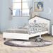 White-Twin Size Wood Platform Bed with House-shaped Headboard