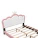 Full size Upholstered Princess Bed With Crown Headboard,Full Size Platform Bed with Headboard and Footboard for Kids, Girls